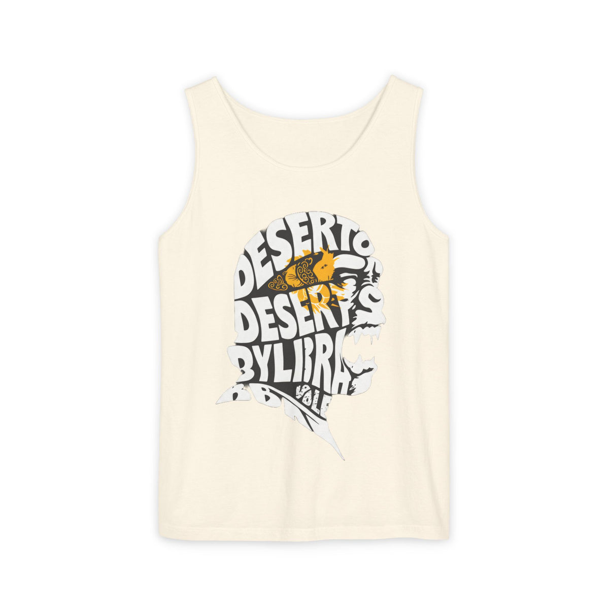 Unisex Tank Top, Ape Stencil Art Tee, Refined Raw Stuff, White Color