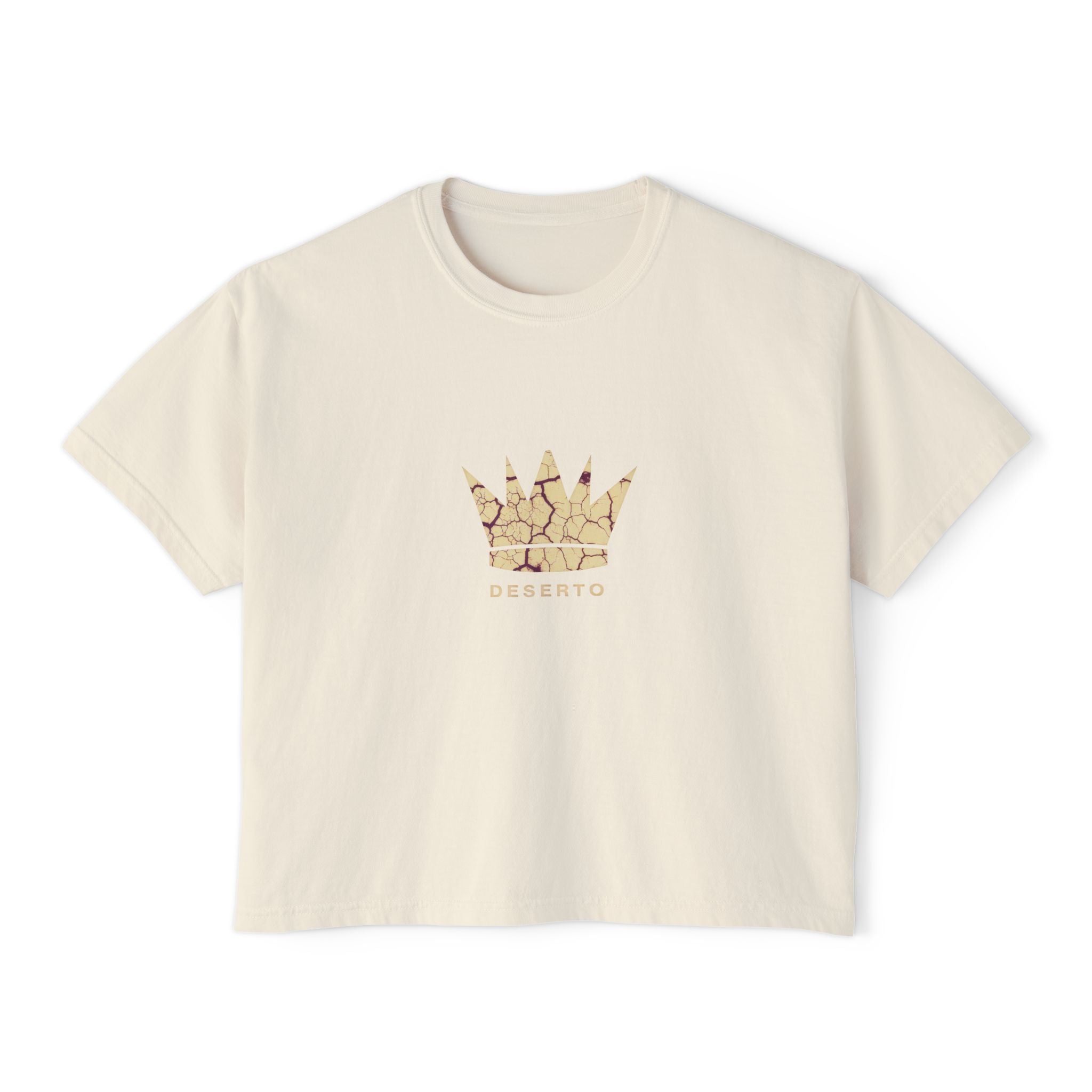 Deserto Crown Women's Boxy Tee, Casual Elegant