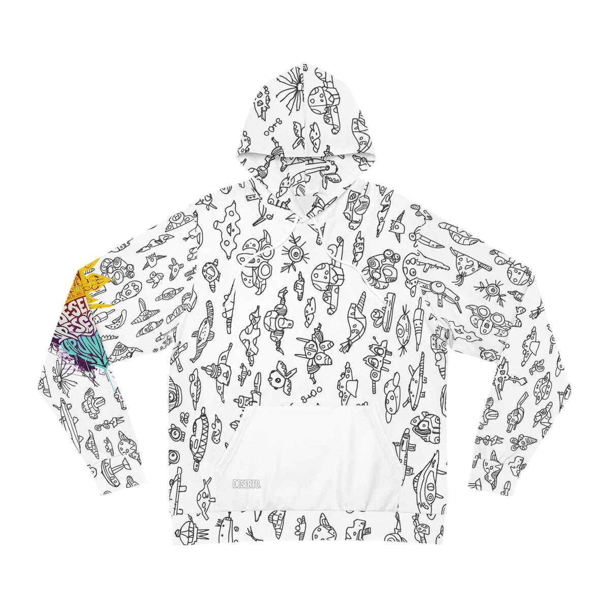 Patterned DESERTO Hoodie, White