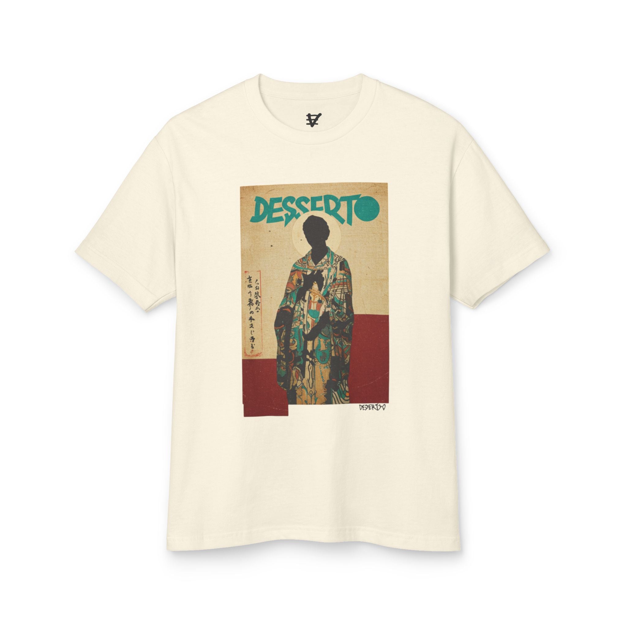 Vintage Deserto Art Tee, Unisex Heavyweight Cotton Shirt, Canvas Style Indie Apparel
