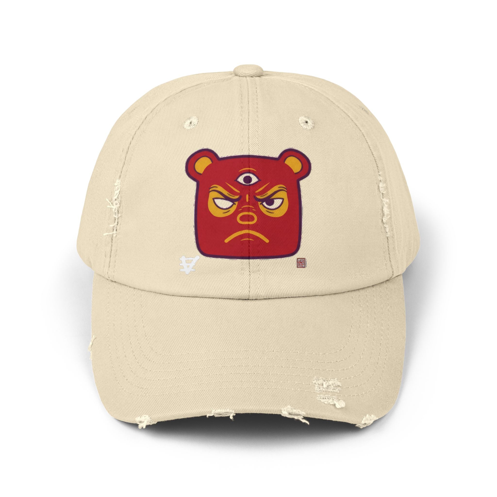 Unisex Distressed Cap, Deserto Angry Bear, Woman Beatmaker, Crate Diggers Skateshop