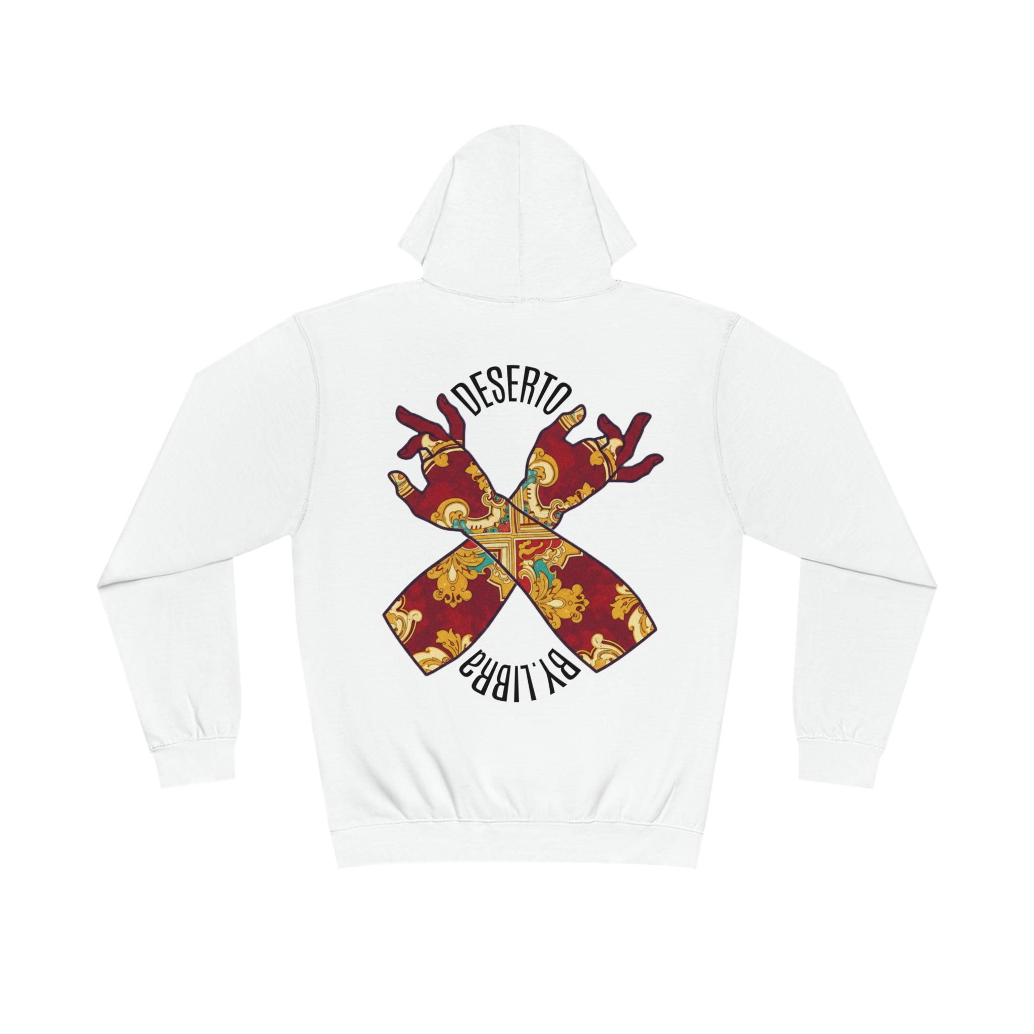 Unisex Varsity Hoodie, Burning Mantra Trance Music, White Ice