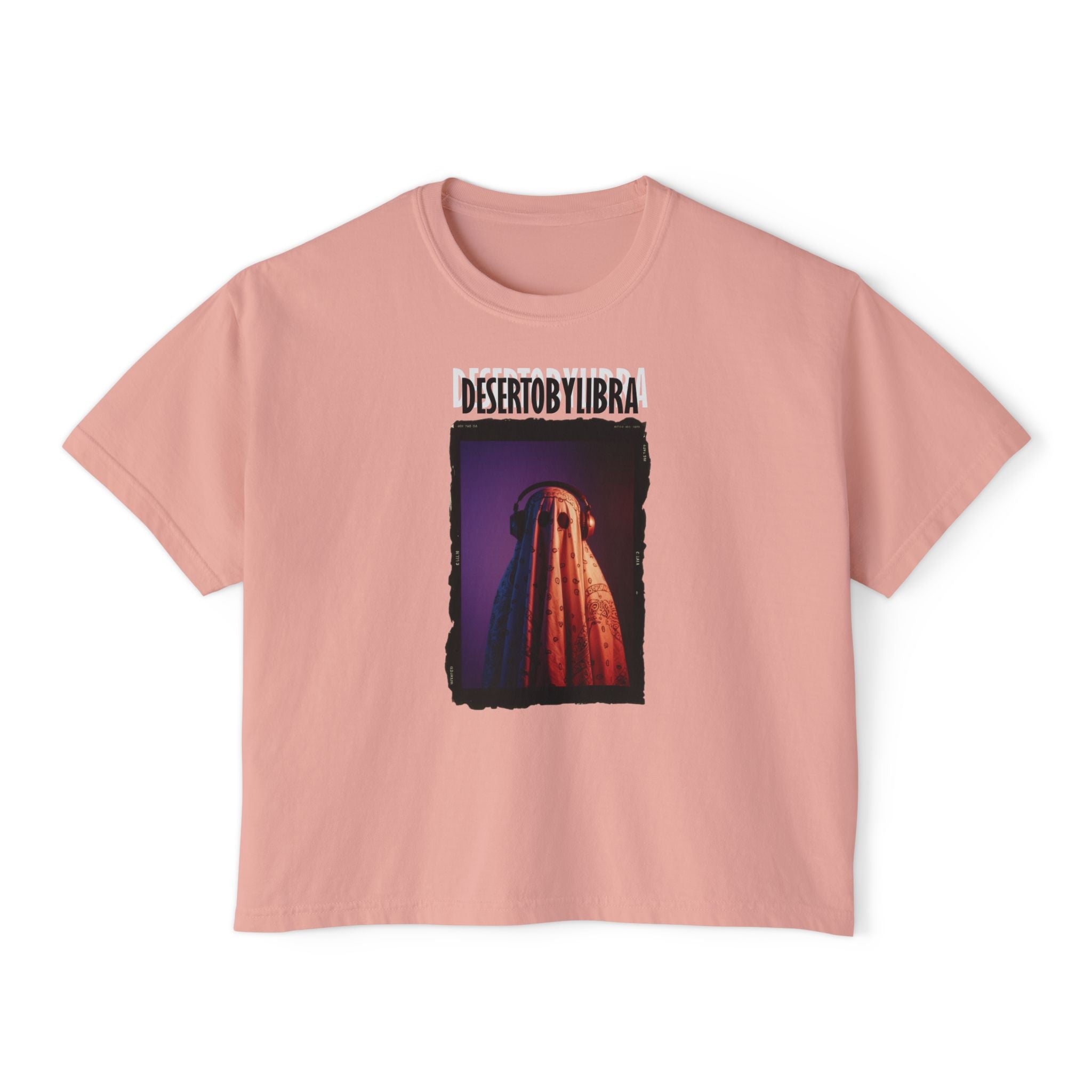 Deserto by Libra Women's Boxy Tee, The Music Ghost, Creative Tee Fashion