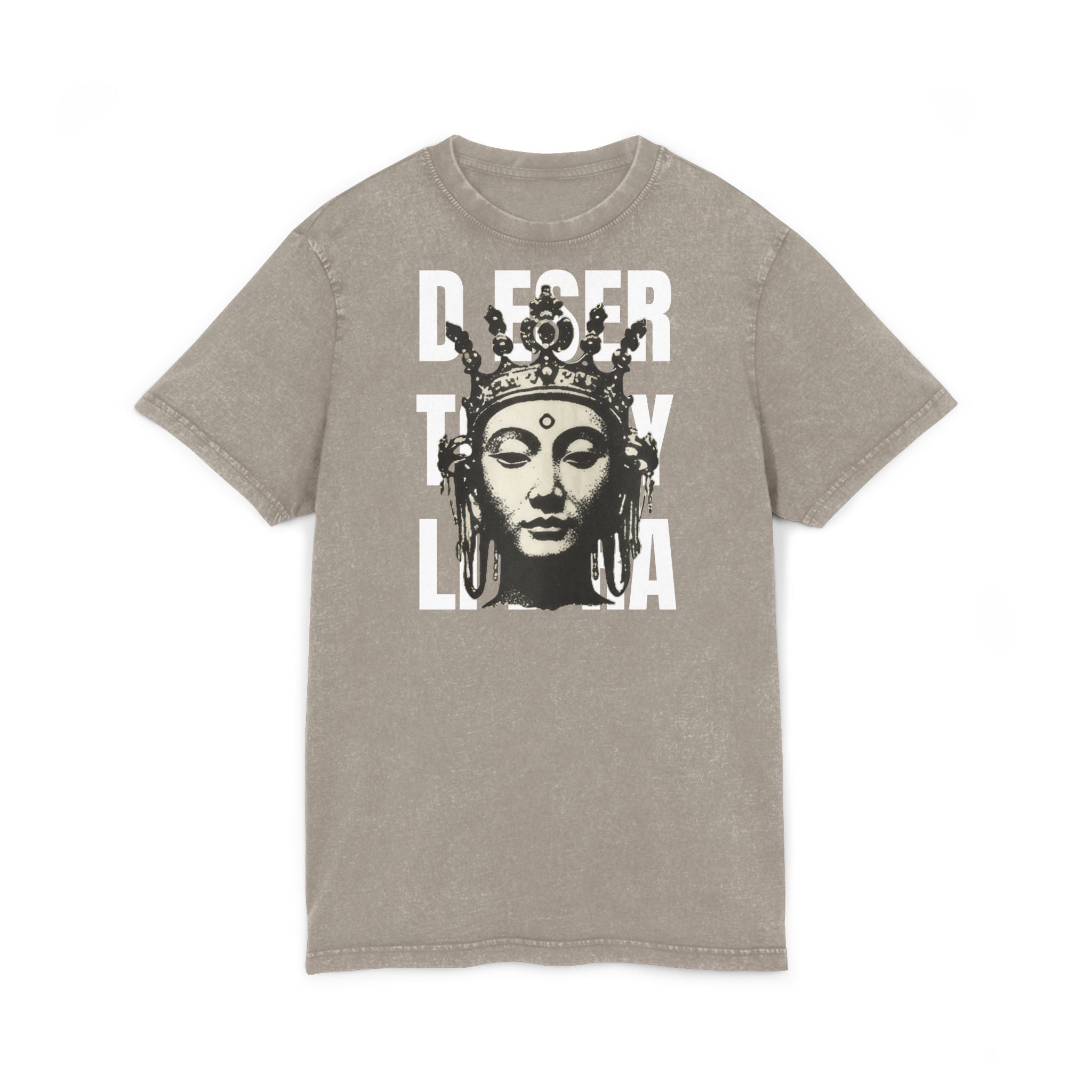 Unisex Bohemian Acid Washed Tee, Black And White Hard Rock