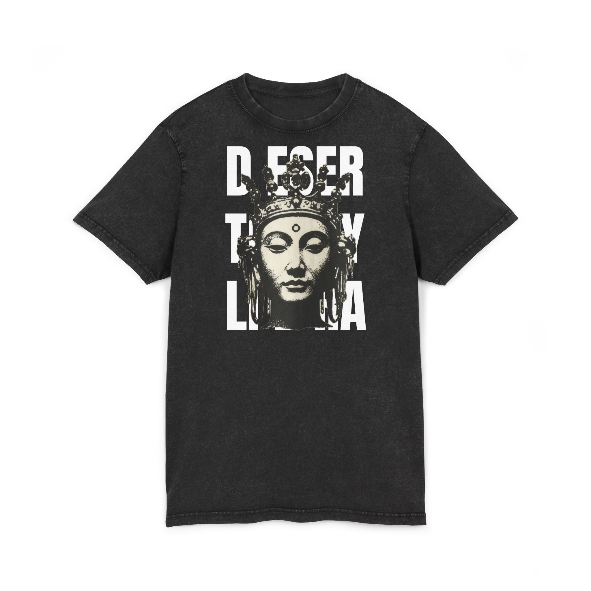 Unisex Bohemian Acid Washed Tee, Black And White Hard Rock