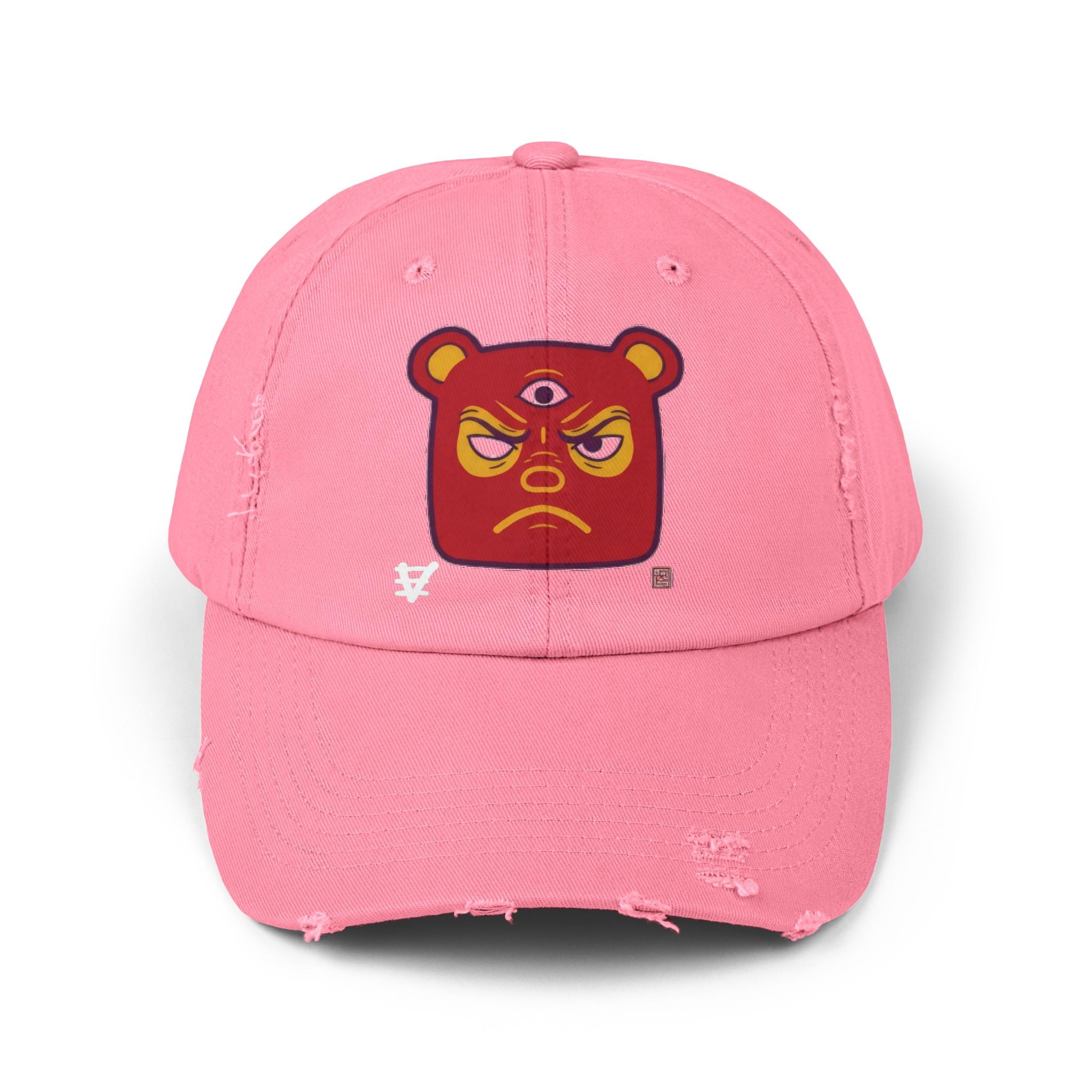 Unisex Distressed Cap, Deserto Angry Bear, Woman Beatmaker, Crate Diggers Skateshop