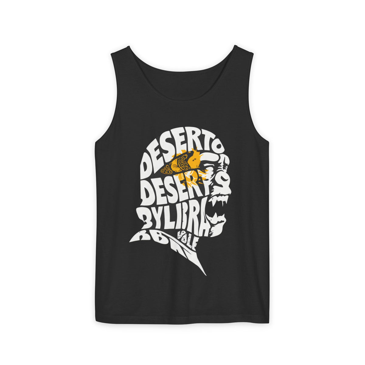 Unisex Tank Top, Ape Stencil Art Tee, Refined Raw Stuff, Black Color