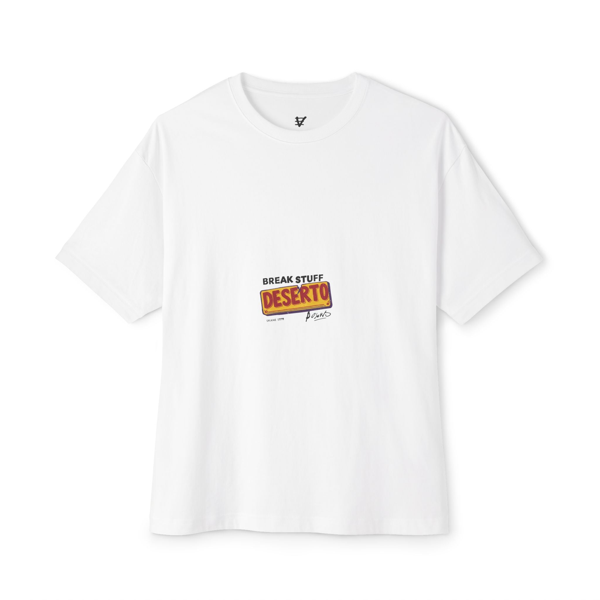 Unisex Oversized White Tee, Broken Tape Retro Vibe, 80s Skateboard