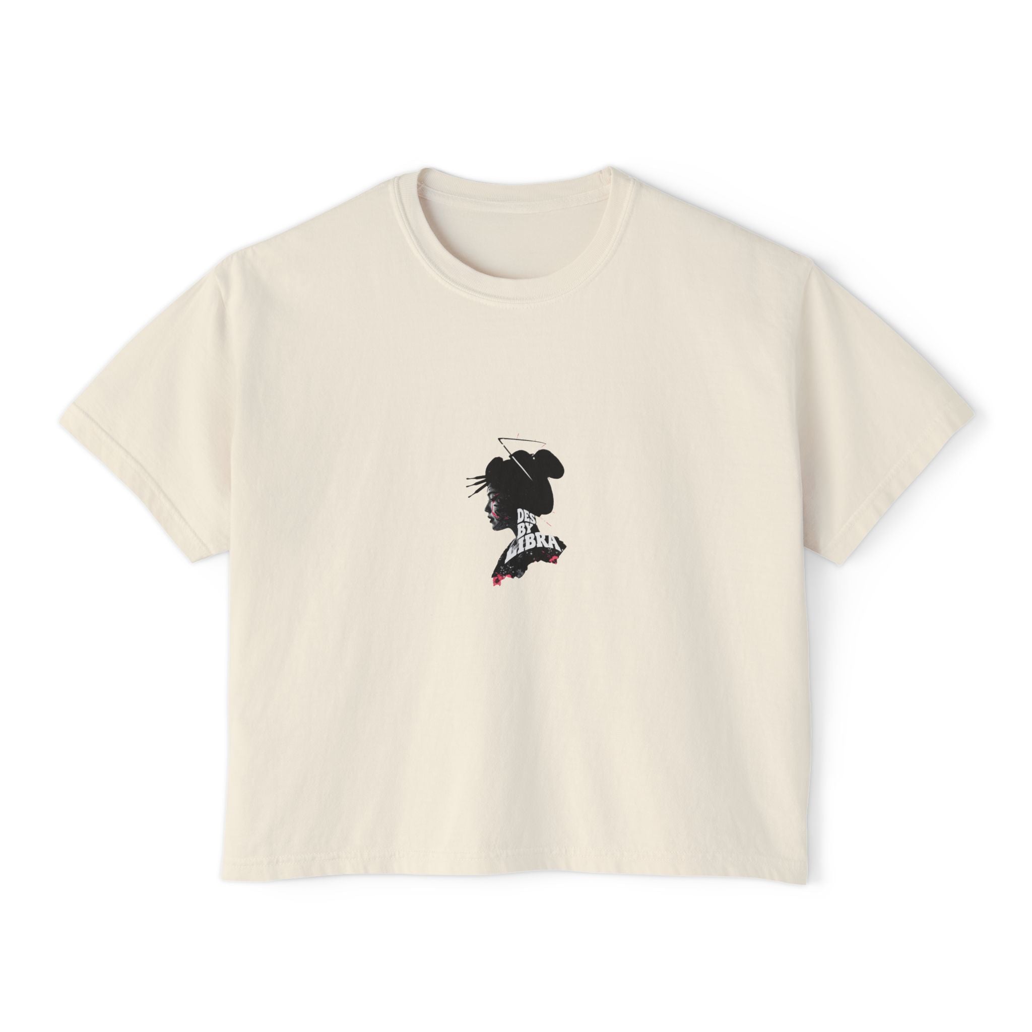 Women's Boxy Tee, Geisha Fims and Art, Elegant Streetwear