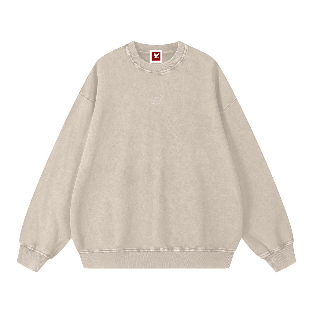 Acid Wash Oversize Sweatshirt, Break Stuff 1, Apricot