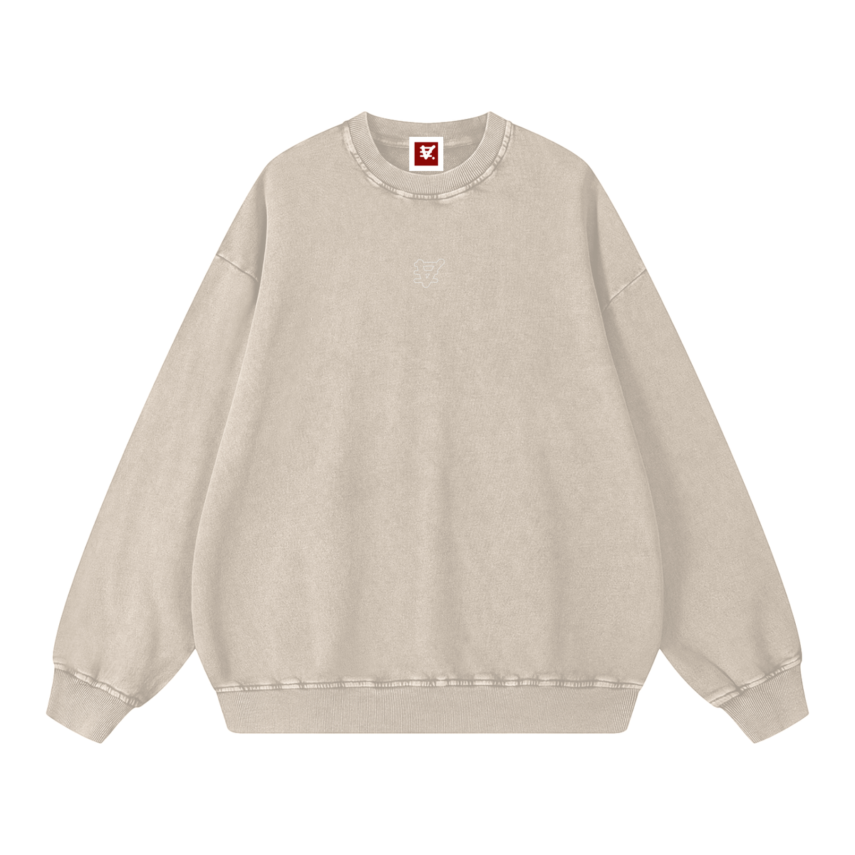 Acid Wash Oversize Sweatshirt, Break Stuff 1, Apricot