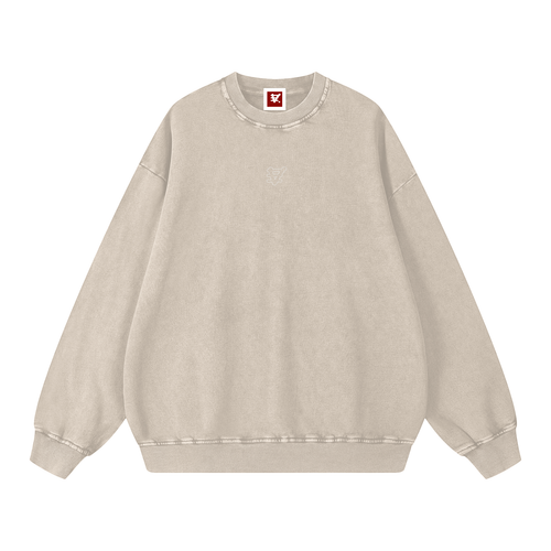 Acid Wash Oversize Sweatshirt, Break Stuff 1, Apricot