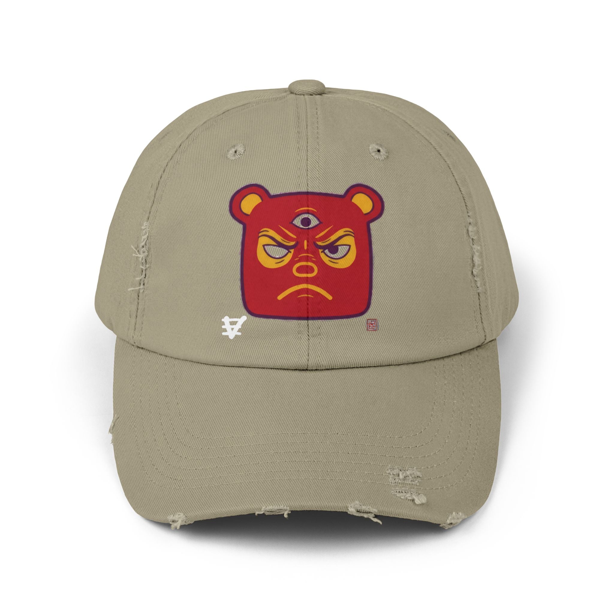 Unisex Distressed Cap, Deserto Angry Bear, Woman Beatmaker, Crate Diggers Skateshop