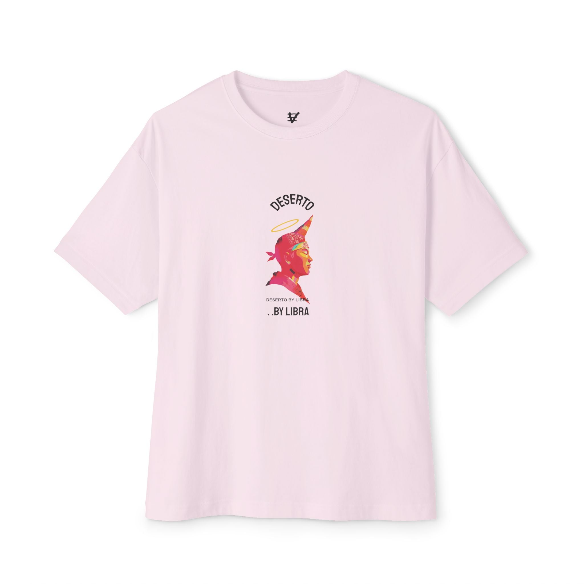 Libra Oversized, Unisex Boxy T-Shirt, Pink Art Streetwear